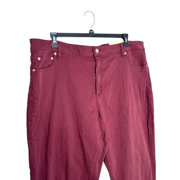 NWT Michael Michael Kors Selma Skinny Highrise Jeans Merlot 24W - Picture 4 of 8